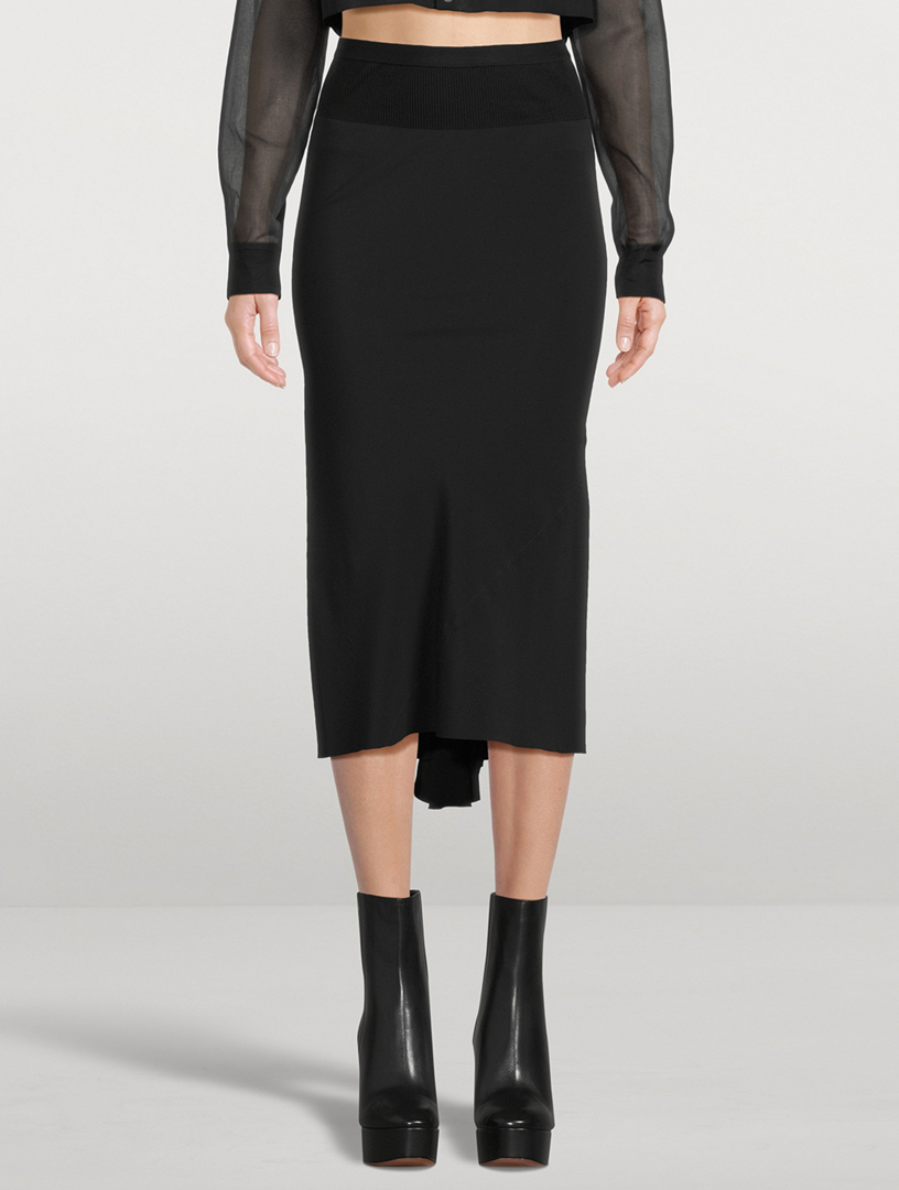 Cocoon Crepe Bias-Cut Skirt