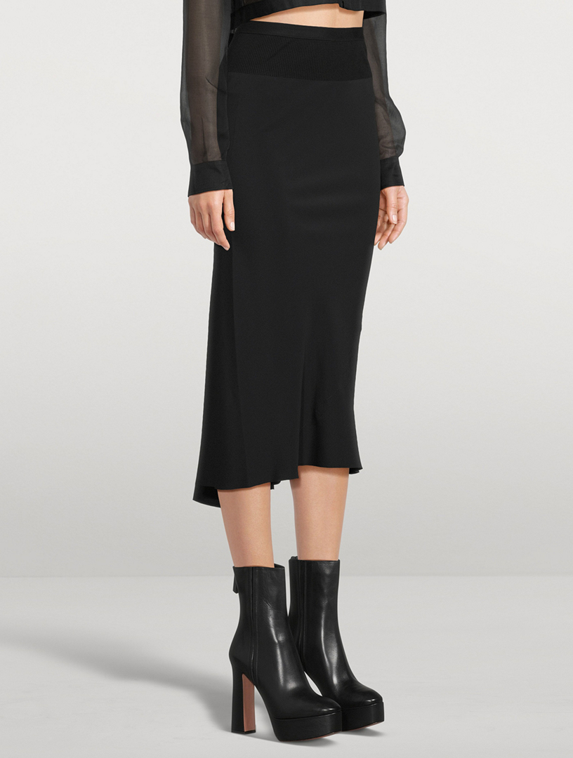 Cocoon Crepe Bias-Cut Skirt