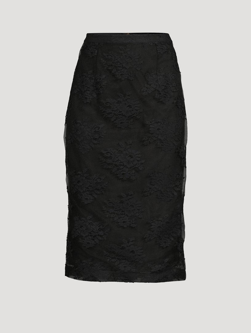 Floral Lace Pencil Skirt