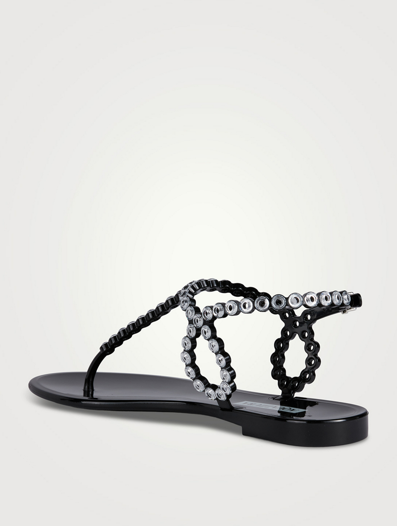 Almost Bare Crystal Jelly Thong Sandals