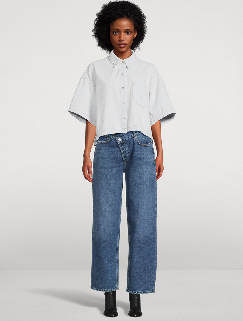 AGOLDE Criss-Cross Upsized Straight-Leg Jeans