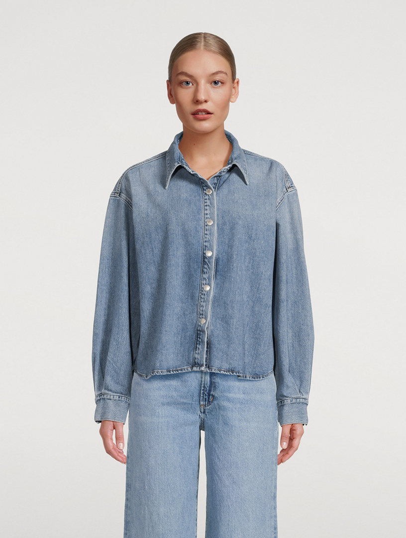 AGOLDE Aiden High Low Denim Shirt Holt Renfrew