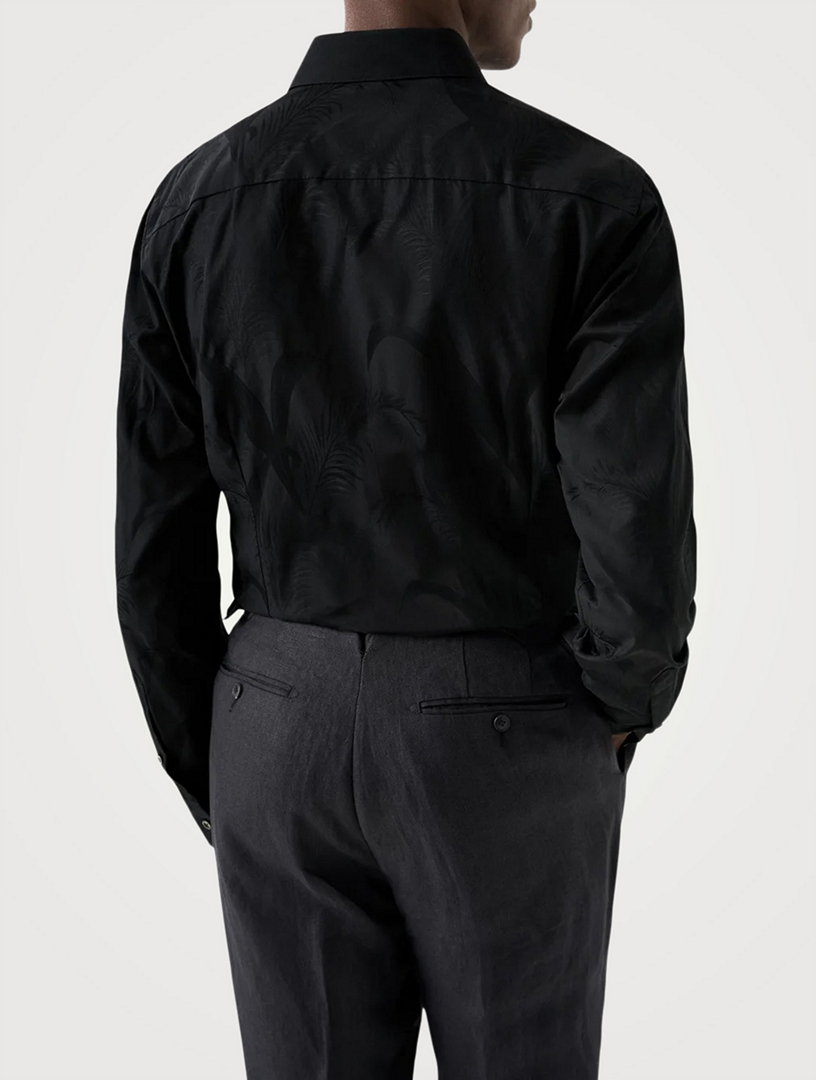 Slim Fit Floral Jacquard Evening Shirt