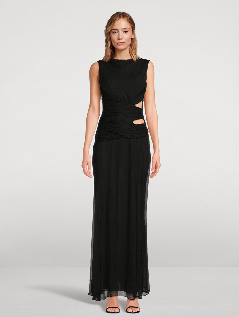 SHONA JOY Claude Cut-Out Side-Split Long Dress | Holt Renfrew