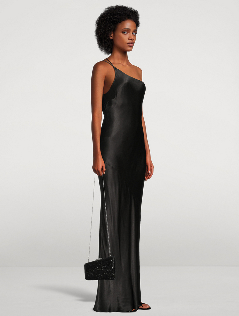 maxi dress black split Sloane High Split Plunge Neck Maxi Dress in Black