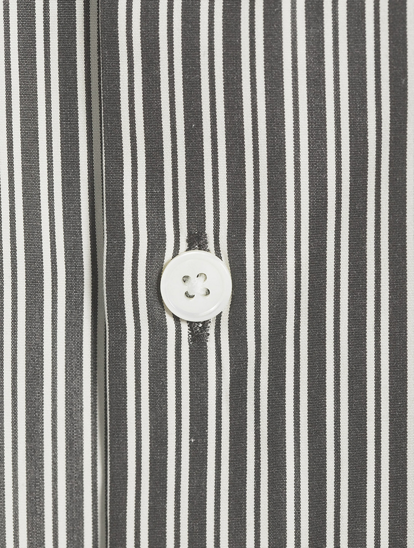 Cotton Boxy Shirt Striped Print