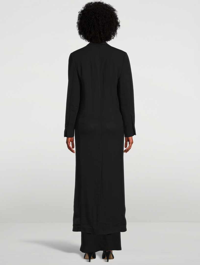 Wool Gabardine Double-Breasted Coat