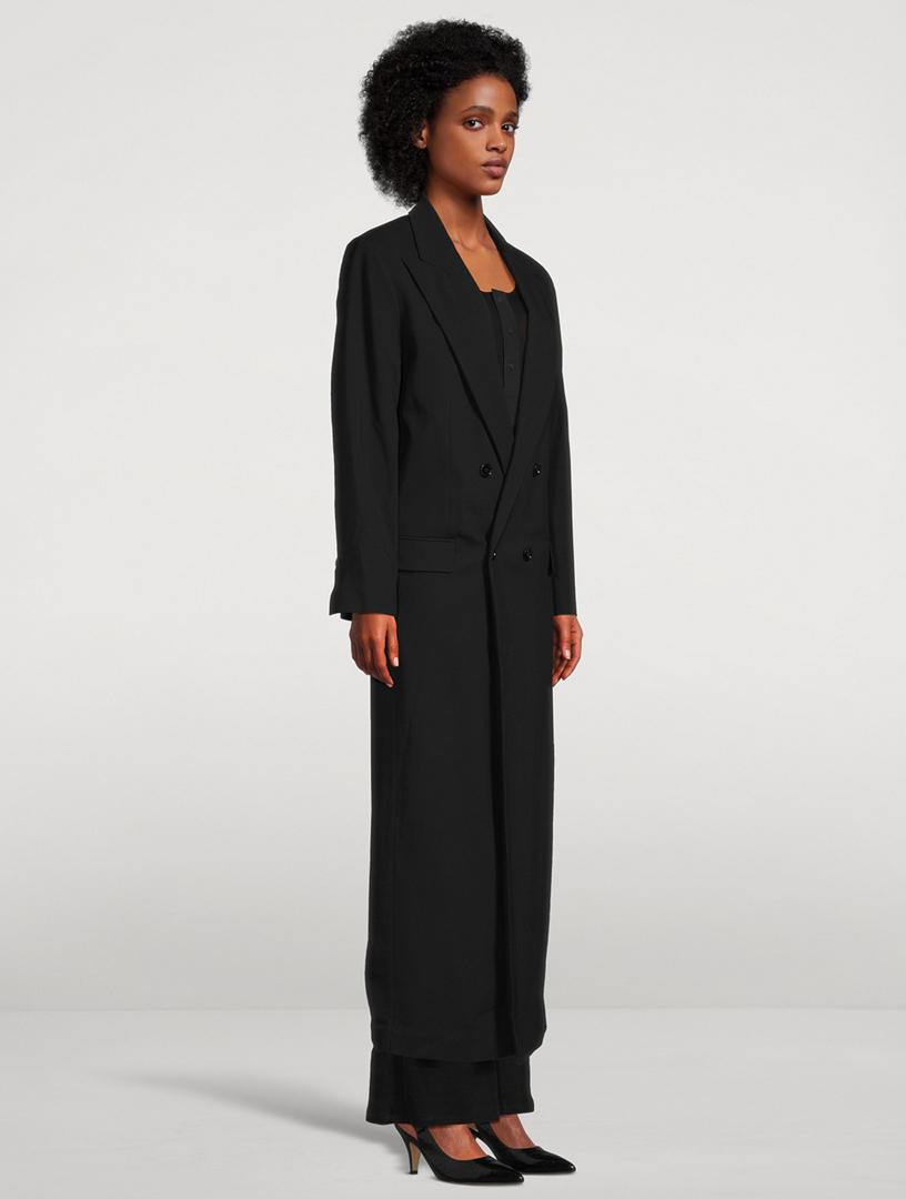 Wool Gabardine Double-Breasted Coat