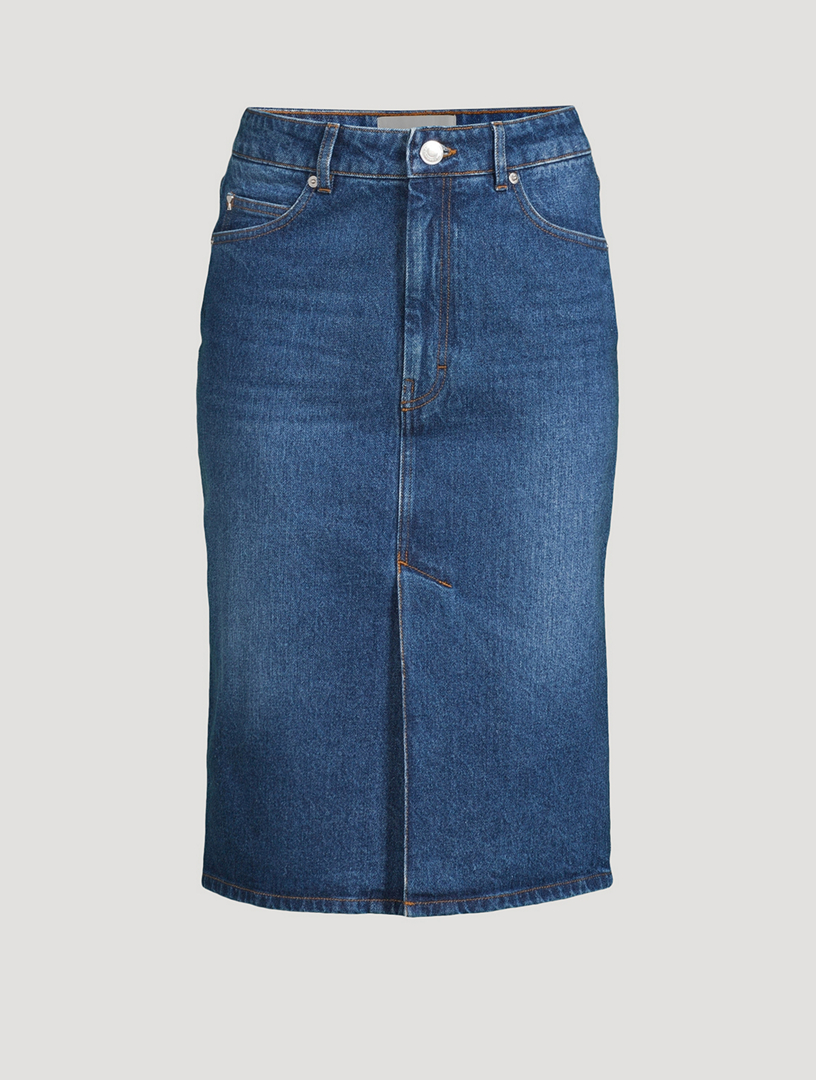 Belted midi denim skirt, Contemporaine, Women's Denim Skirts, Summer