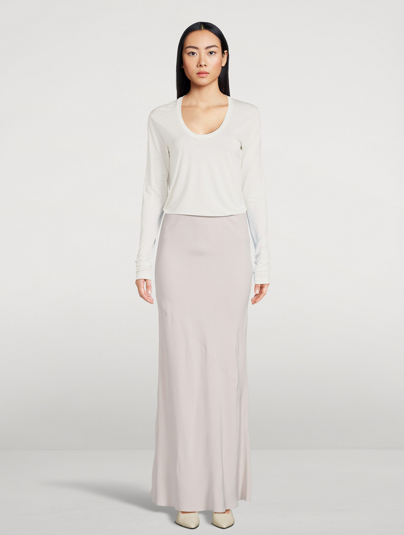 Bias-Cut Maxi Skirt