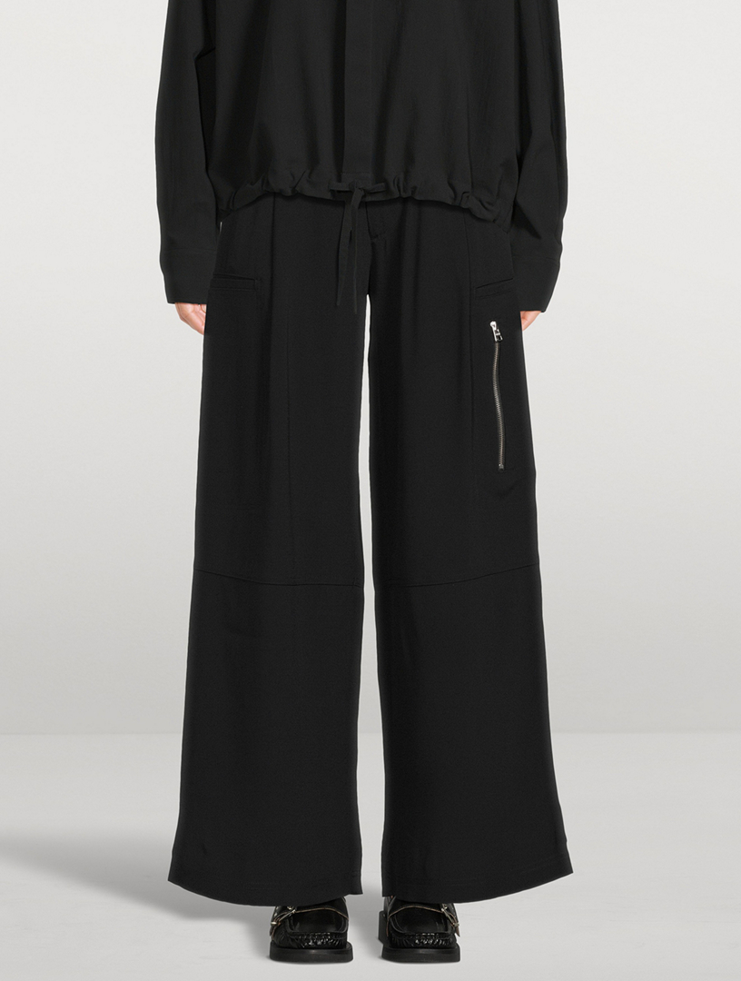 Wide-Leg Cargo Trousers
