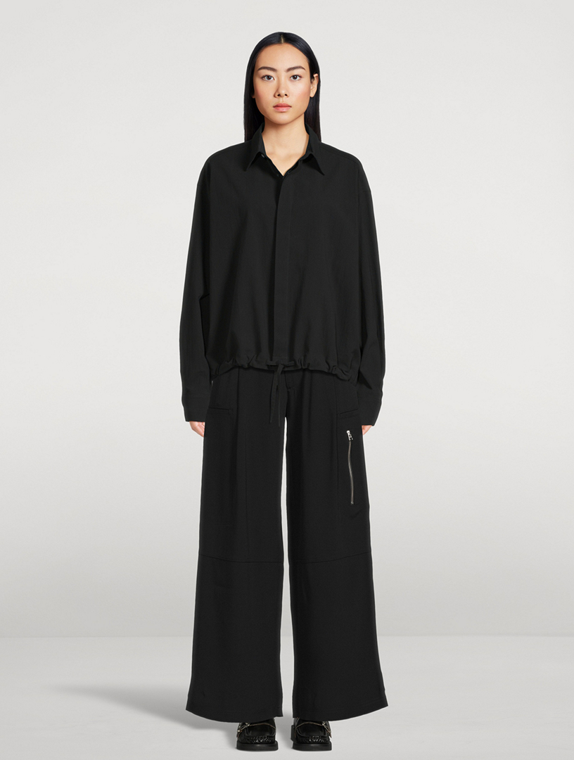 Wide-Leg Cargo Trousers