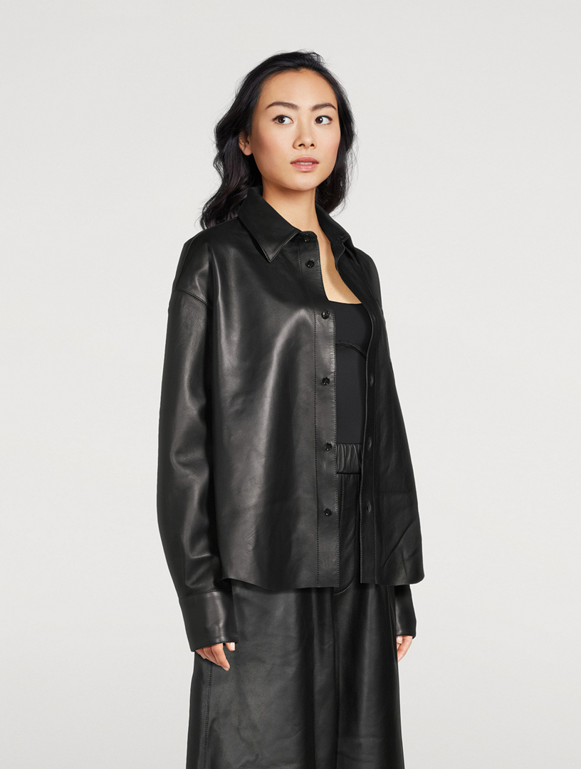 AMI PARIS Leather Shirt Jacket | Square One