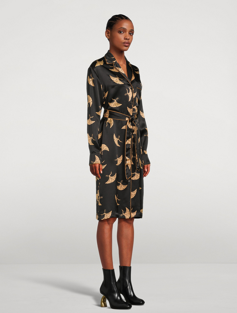Doralas Silk Dress In Bird Print