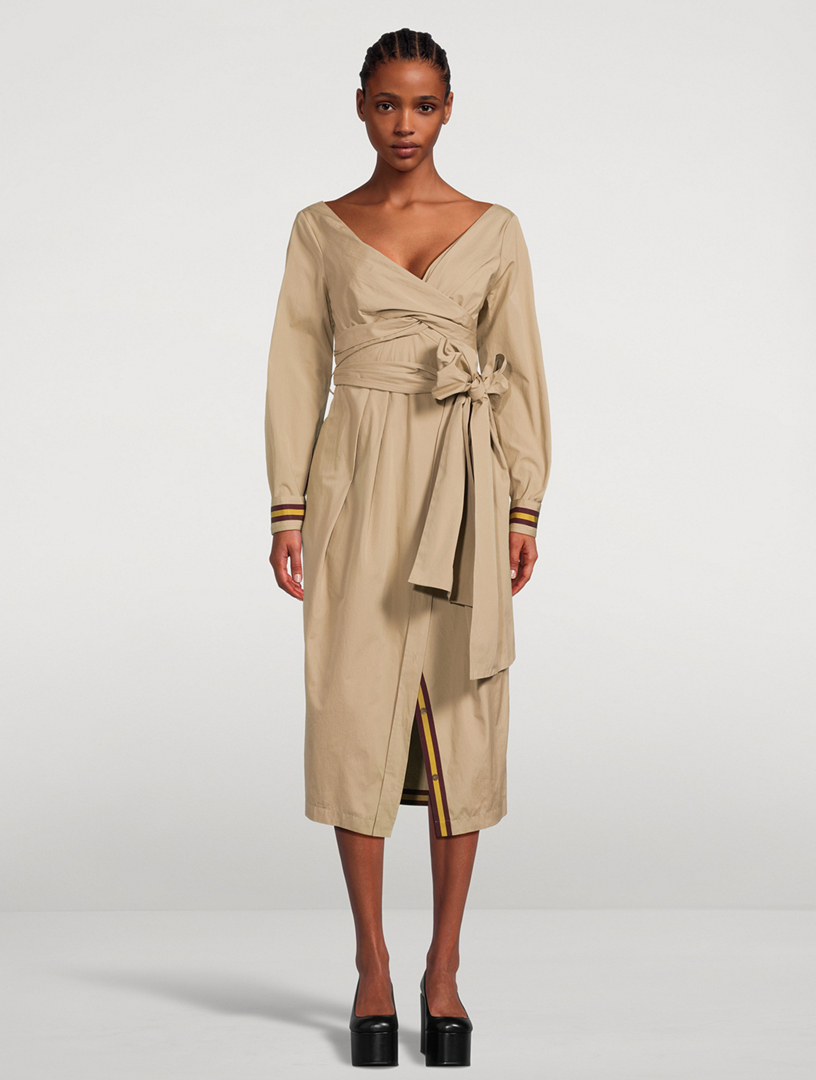 dries van noten off shoulder dress DRIES VAN NOTEN Off-the-shoulder cotton-voile midi dress