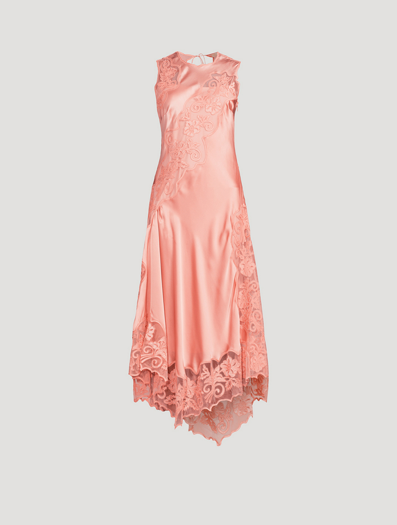 Kaia Lace-Trimmed Silk Dress