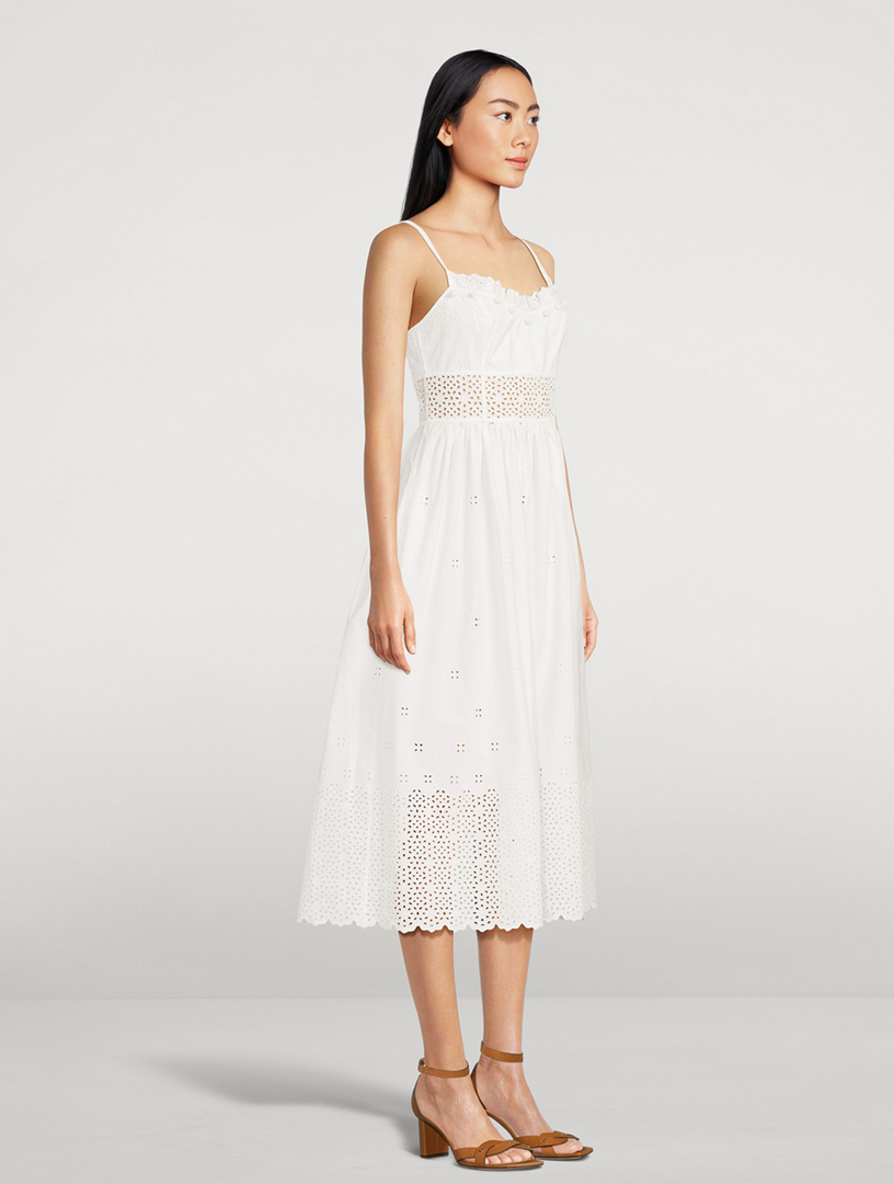 Celestia Eyelet Midi Dress