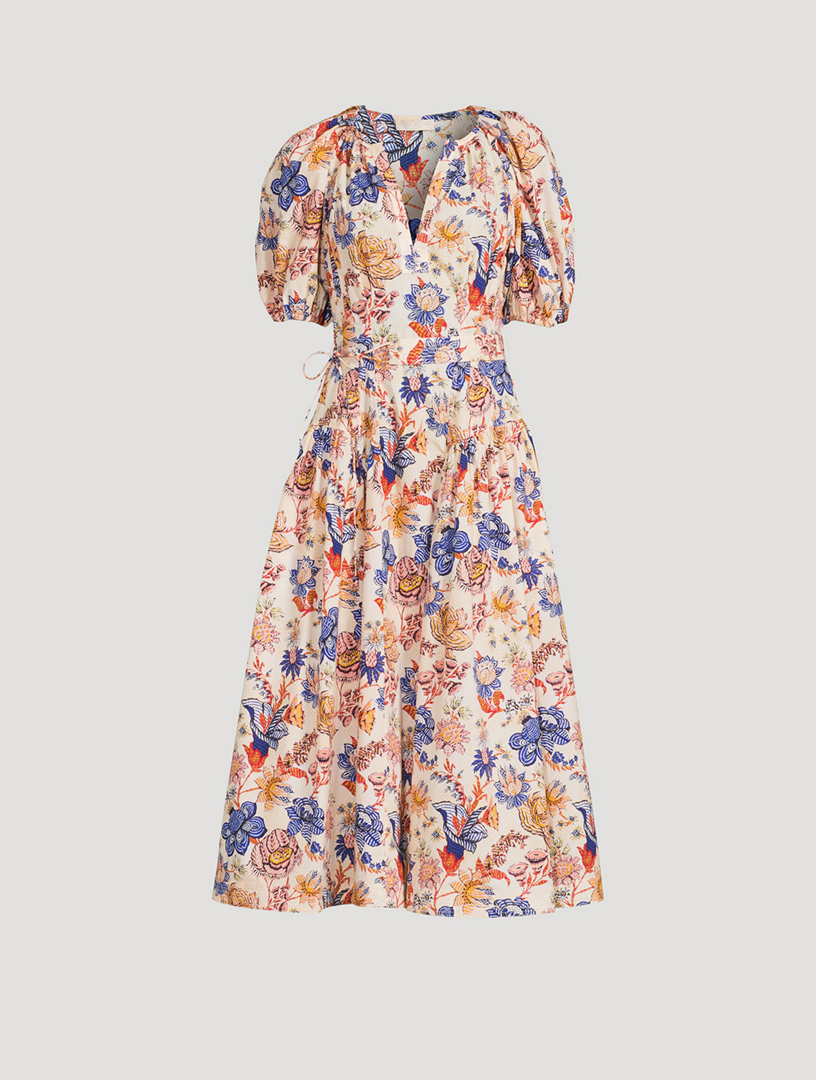 ULLA JOHNSON Carina Midi Dress In Floral Print | Holt Renfrew