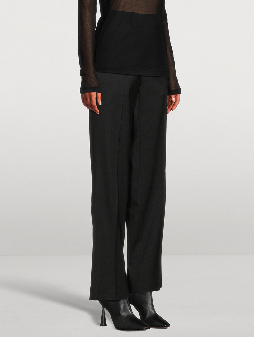 Straight-Leg Wool Trousers