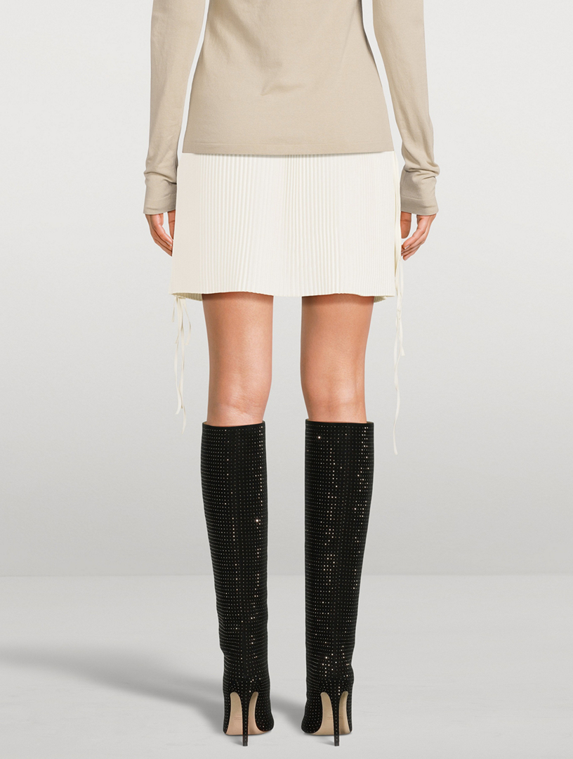 Pleated Satin Skirt
