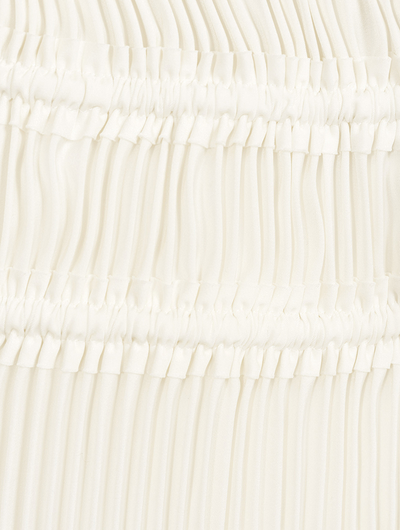 Pleated Satin Skirt