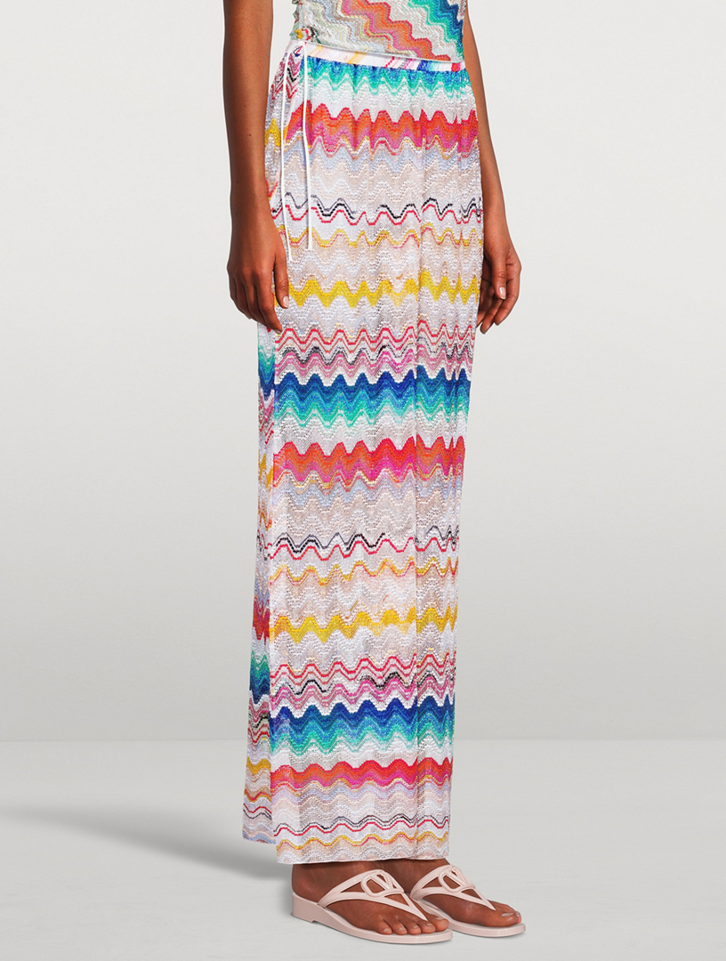 Zig Zag Jacquard Wide-Leg Trousers