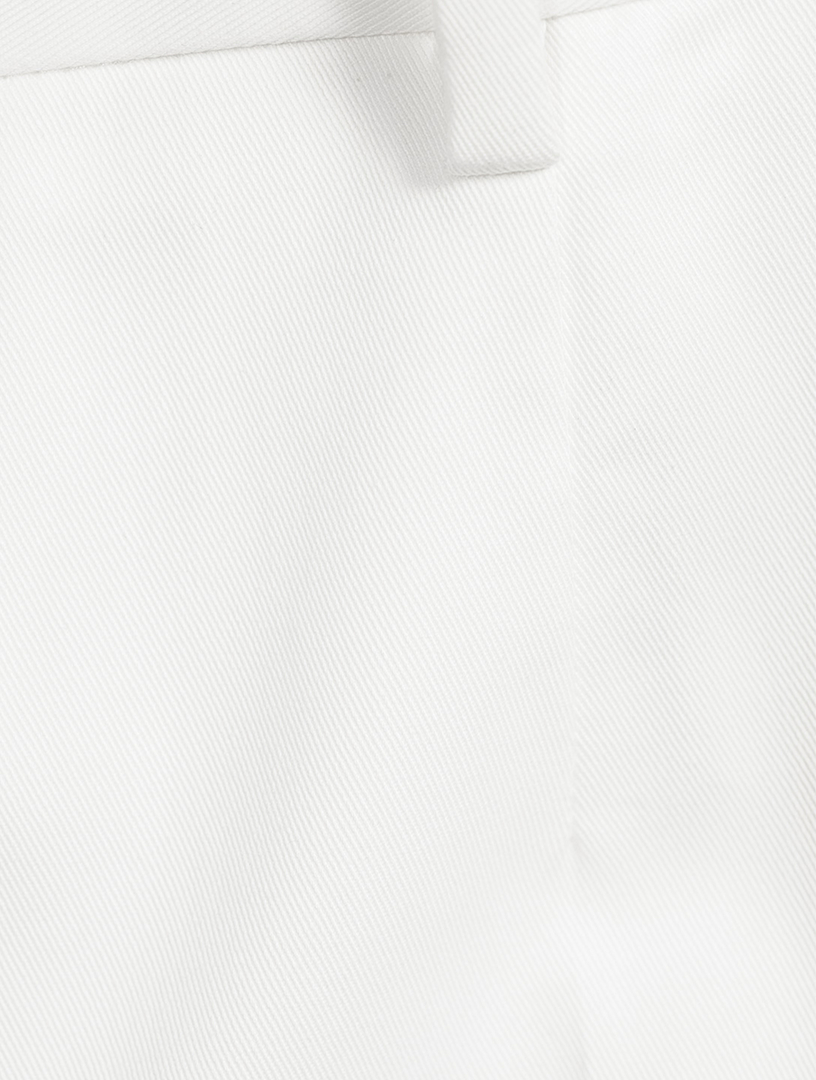 Stretch Cotton Wide-Leg Pants