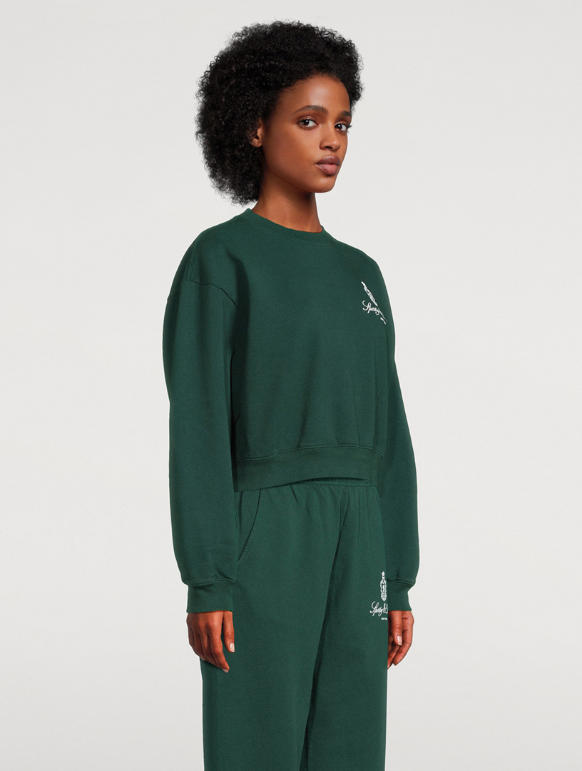 Vendome Cotton Cropped Sweatshirt