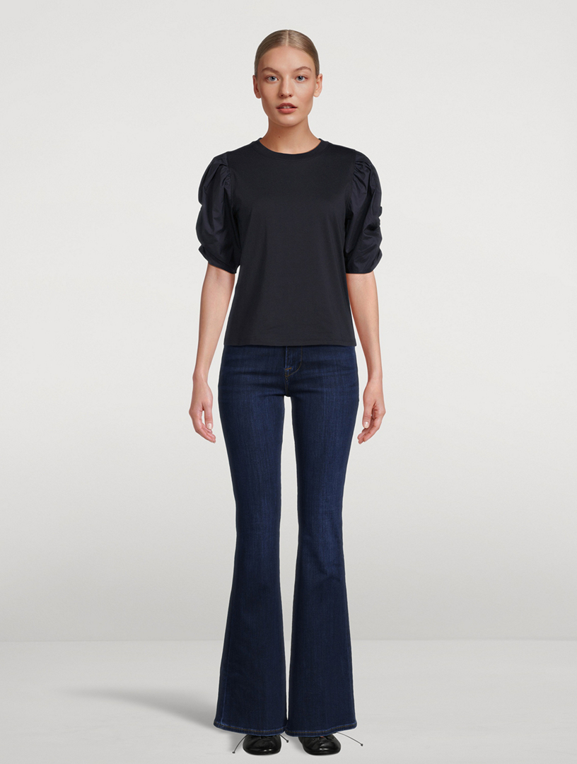 Pleated Puff Sleeve T-Shirt