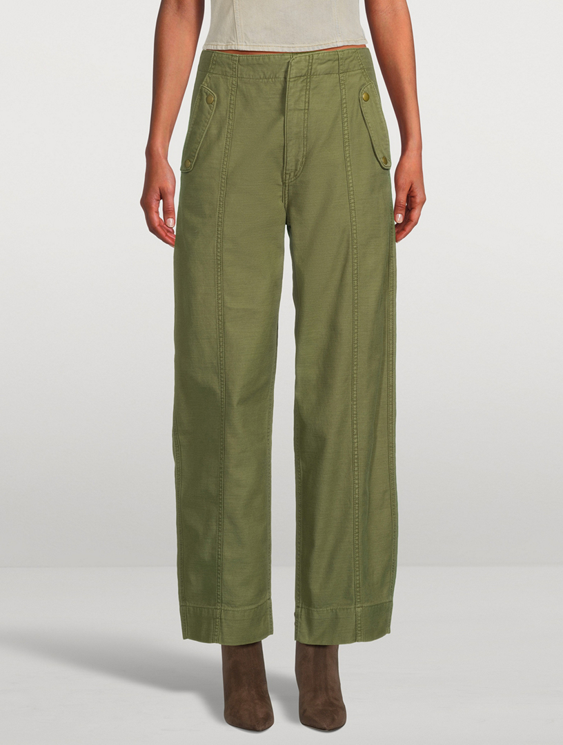 FRAME Barrel-Leg Utility Trousers