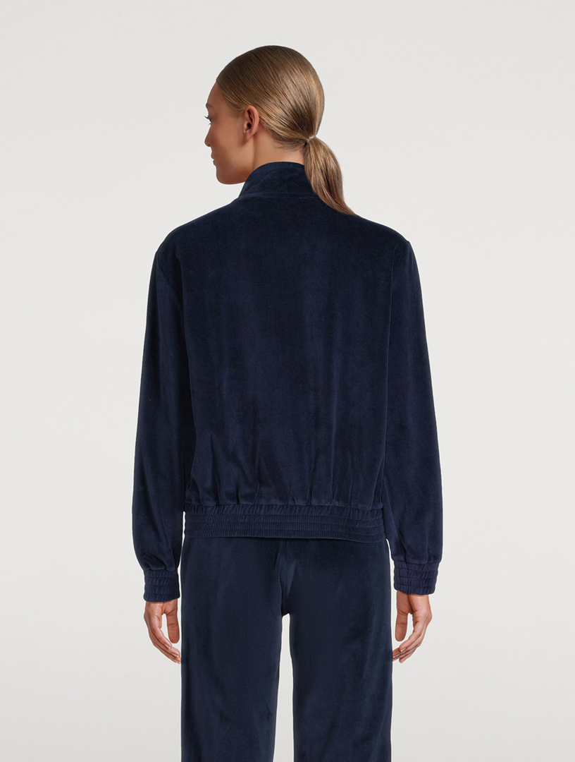 SPORTY & RICH Script Velour Track Jacket | Holt Renfrew