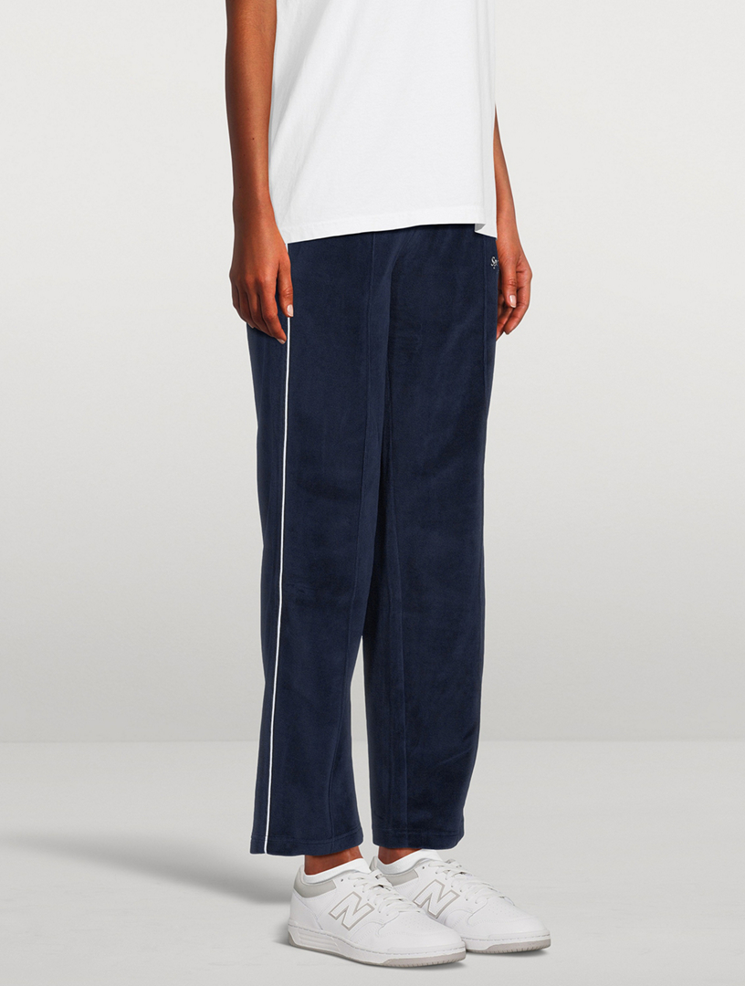 Sporty & Rich Velour Cotton Track Pants - Farfetch