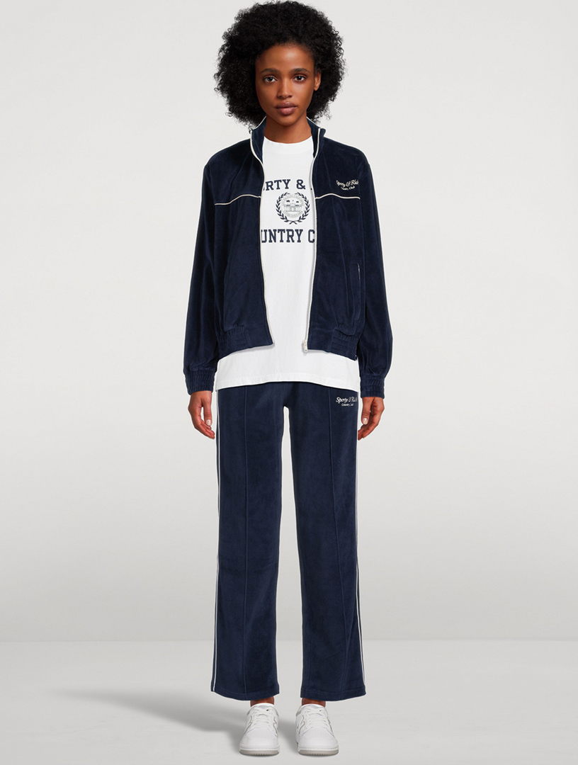 Script Velour Track Pants