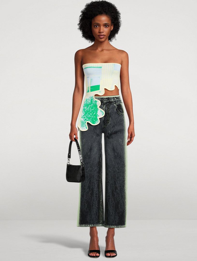 Pomelo Window Jacquard Crop Top