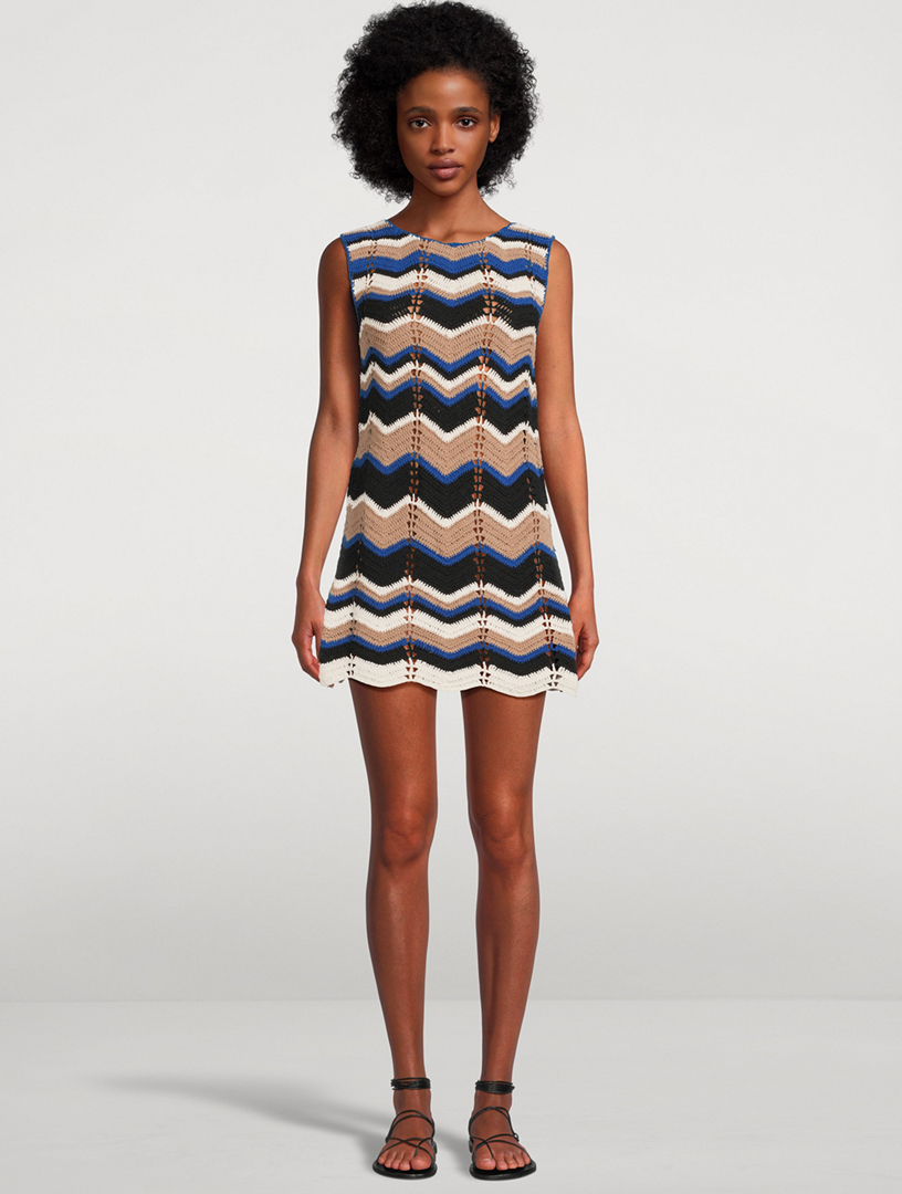 Juni Cotton Crochet Sleeveless Mini Dress
