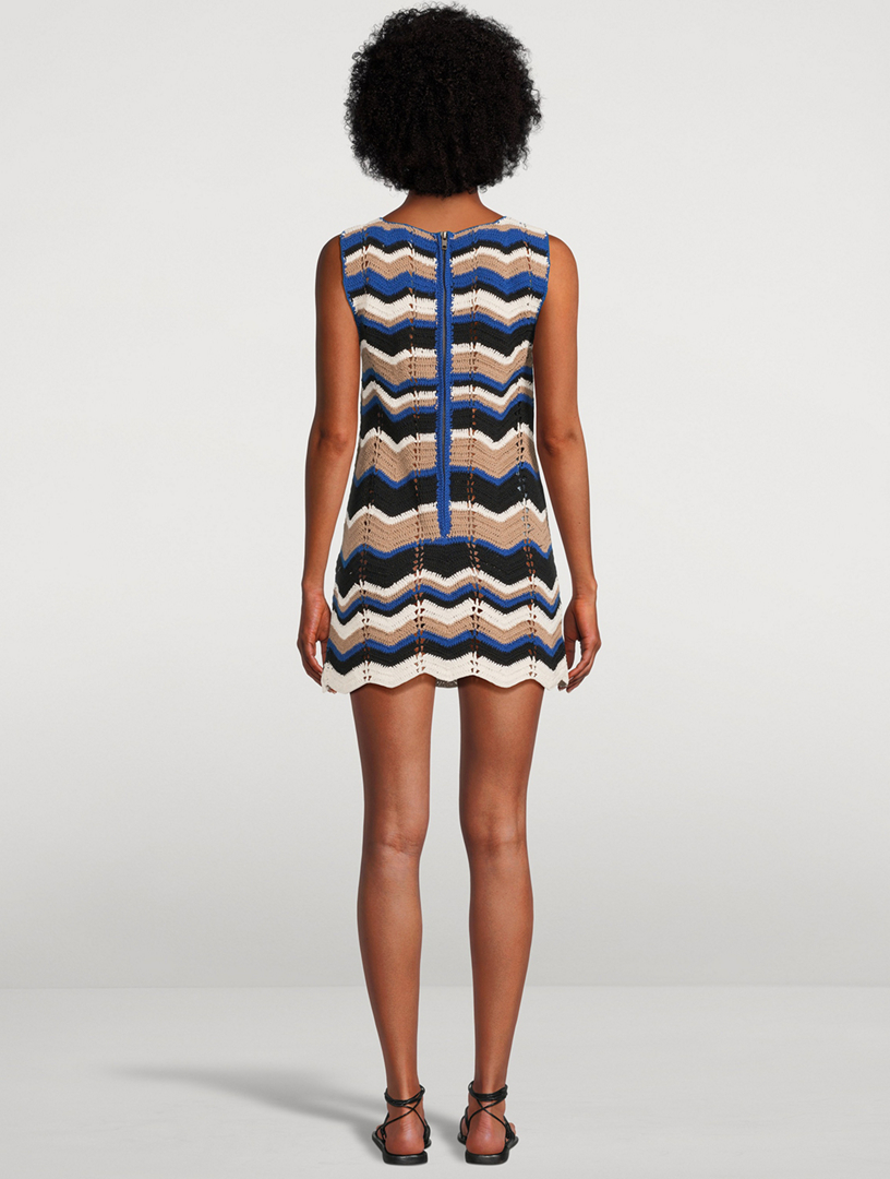 Juni Cotton Crochet Sleeveless Mini Dress