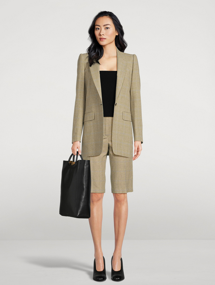 Bemer Single-Breasted Blazer Prince of Wales Print