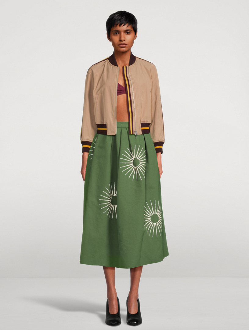Soni Sequin-Embellished Cotton Midi Skirt