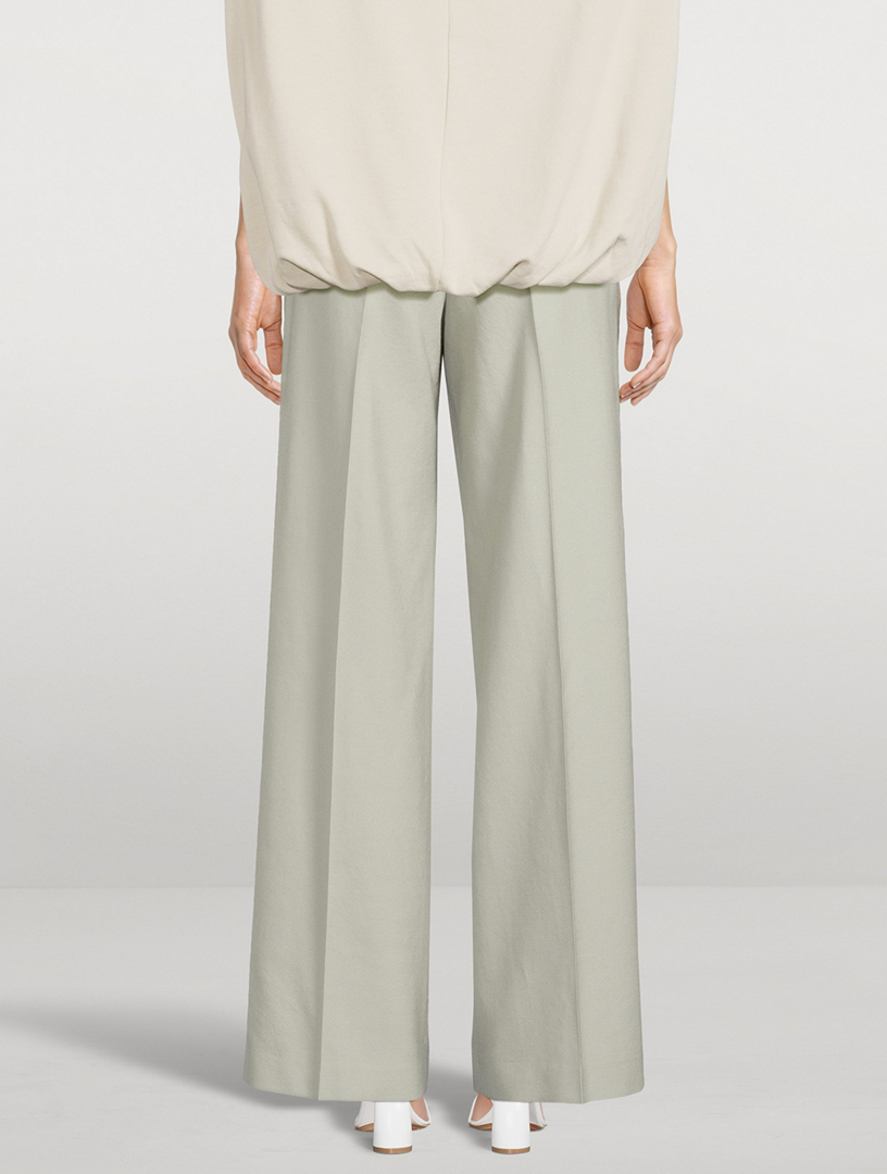Portia Wide-Leg Wool Tuxedo Trousers