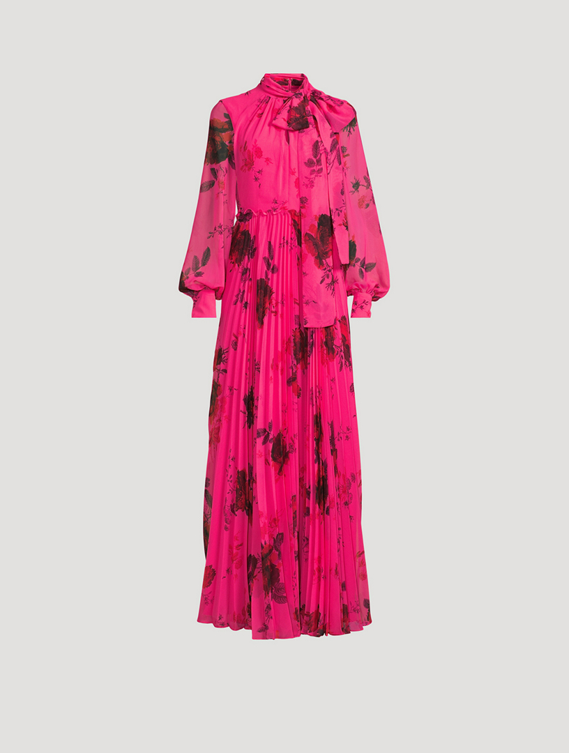 Puff-Sleeve Gown Cavendish Rose Print