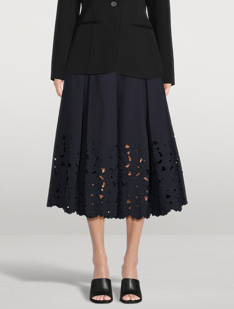 Eyelet Midi Skirt