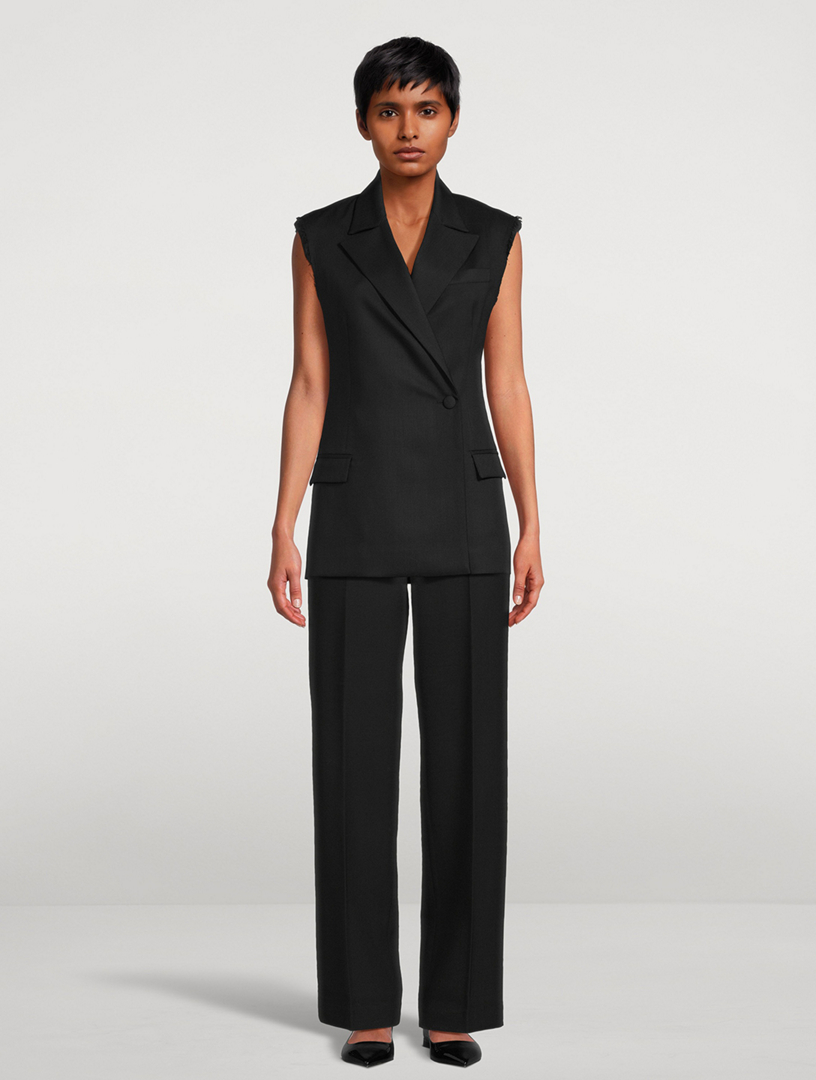 Sleeveless Wool Blazer
