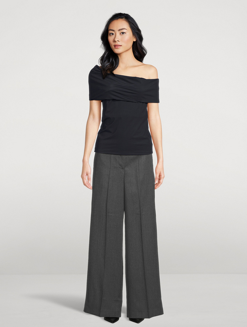 RÓHE Asymmetrical Off-Shoulder Top