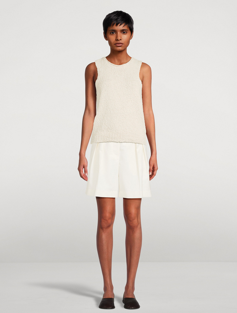 Wide-Leg Wool Shorts