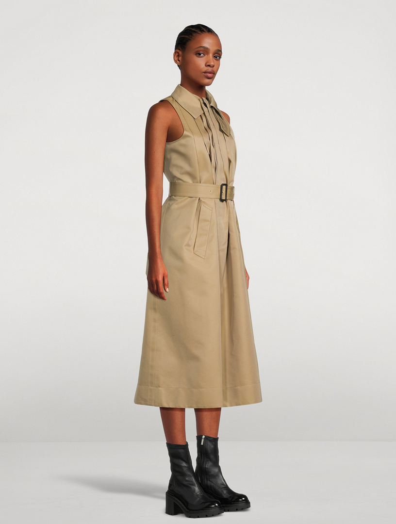 Cotton Gabardine Trench Dress
