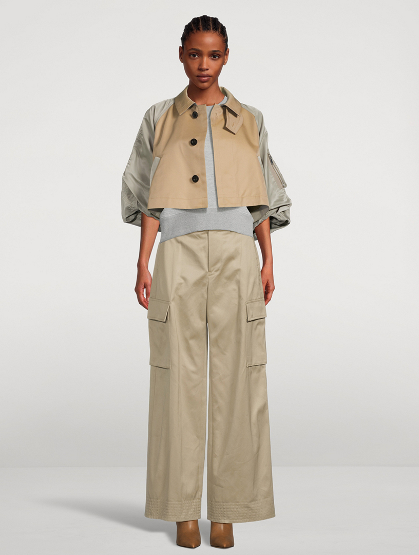 Wide-Leg Cargo Trousers