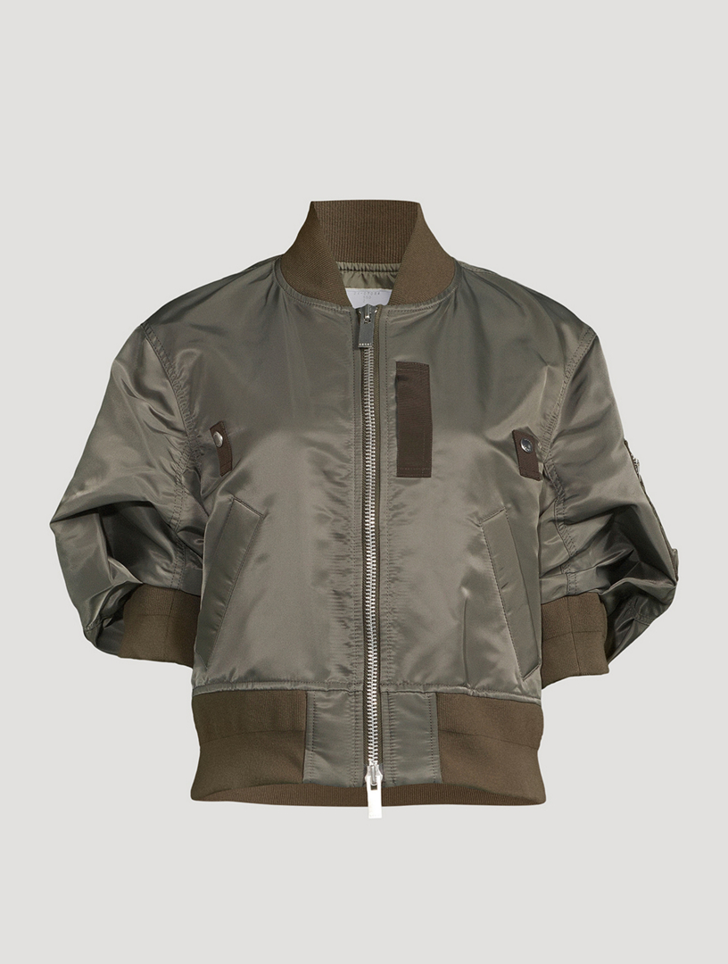 SACAI Puff-Sleeve Nylon Twill Blouson Bomber Jacket | Holt Renfrew