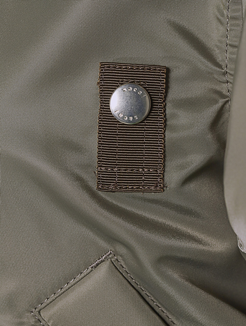 Puff-Sleeve Nylon Twill Blouson Bomber Jacket
