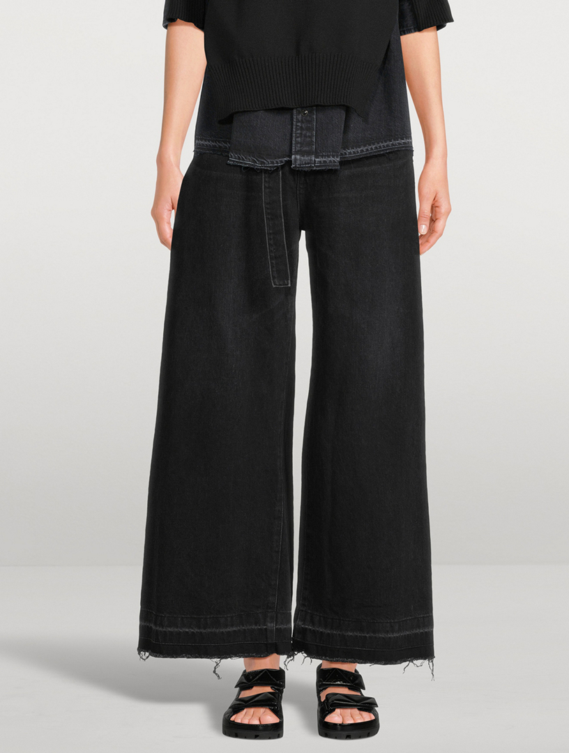 SACAI Belted Wide-Leg Jeans | Holt Renfrew