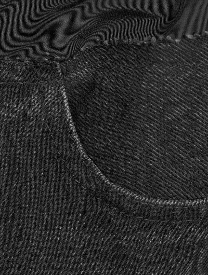 Mixed-Media Denim Shorts